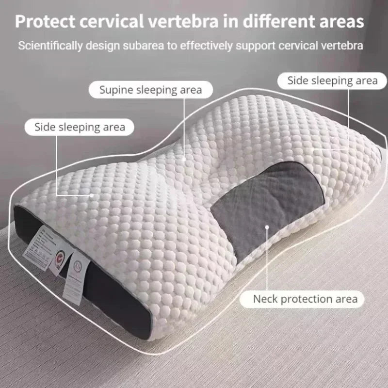 2Pcs Neck Pillow Help Sleep And Protect The Neck Cervical Orthopedic Household Soybean Fiber SPA Massage Pillow For Sleeping
